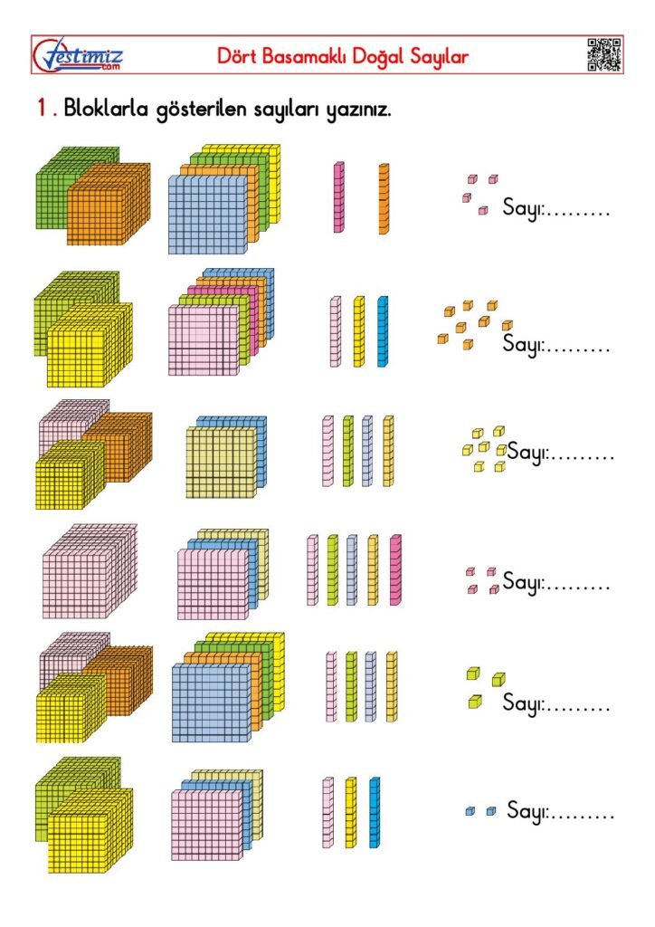 4. Sınıf Dört Basamaklı Doğal Sayılar Çalışması PDF